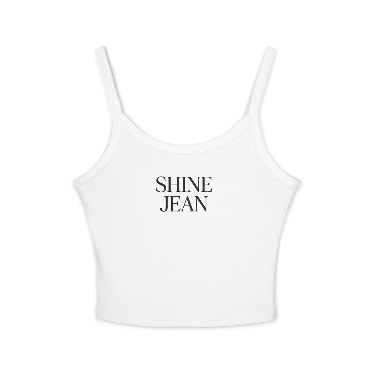 SHINE JEAN Spaghetti Strap Tank Top — Women's Graphic Crop Tee