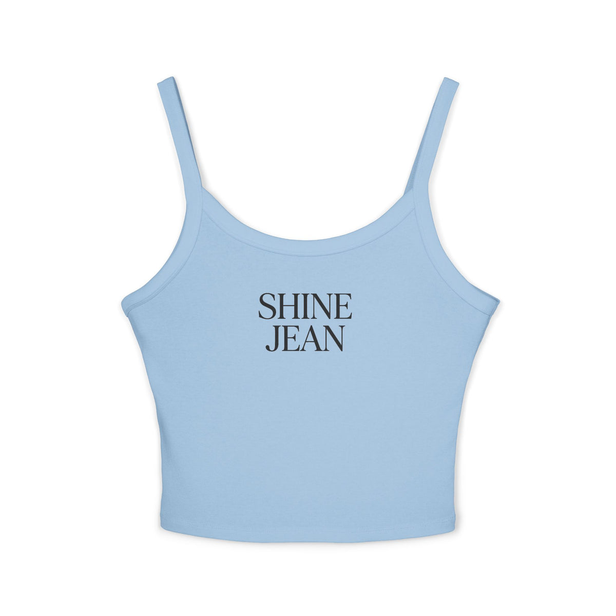 SHINE JEAN Spaghetti Strap Tank Top — Women's Graphic Crop Tee