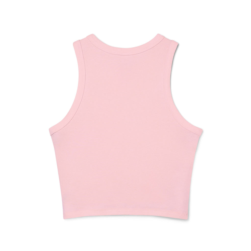 Funk. Graphic Racer Tank Top — Women’s Micro Rib Cropped Muscle Tee
