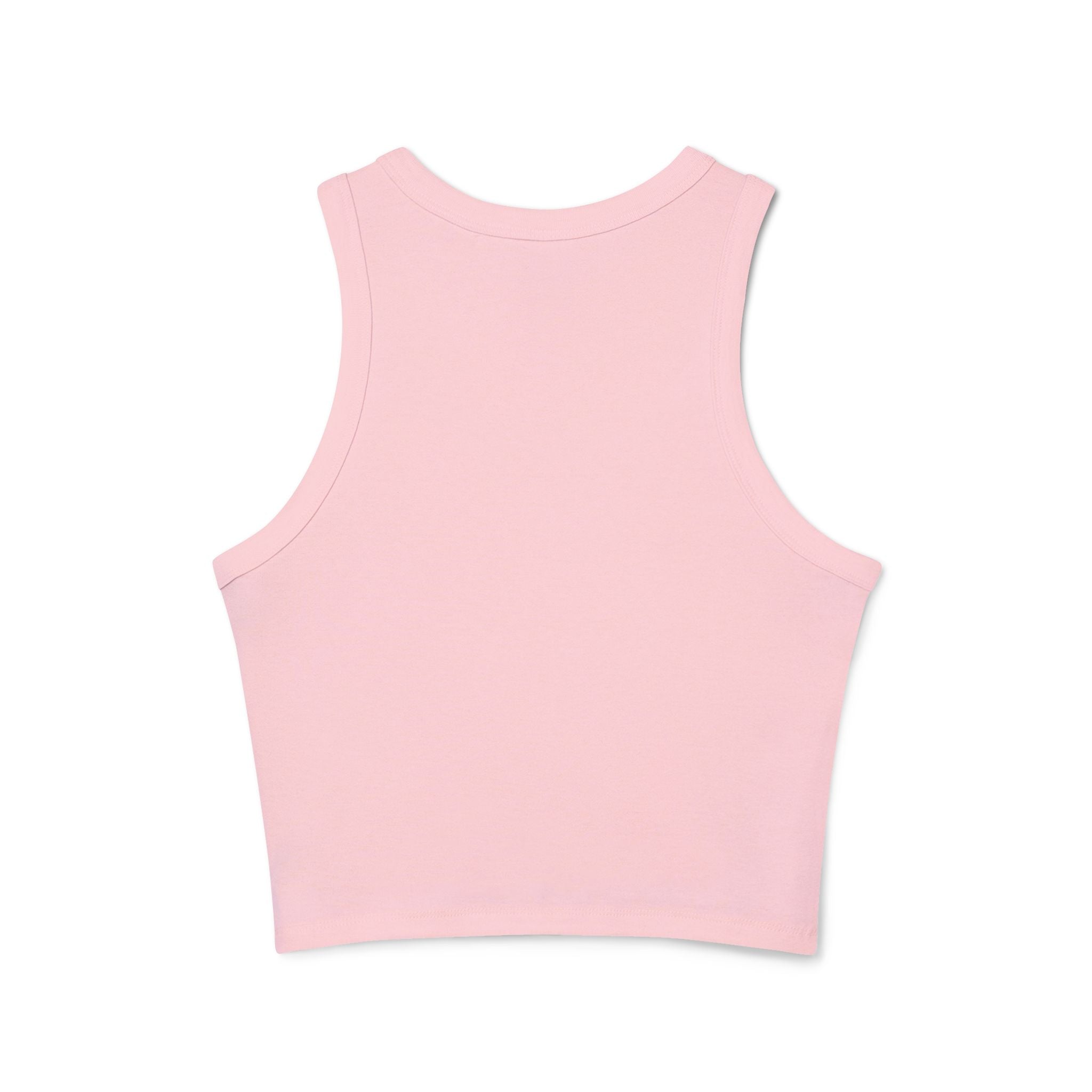 Funk. Graphic Racer Tank Top — Women’s Micro Rib Cropped Muscle Tee