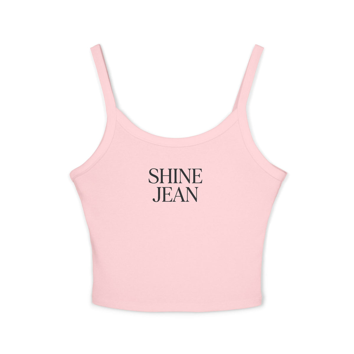 SHINE JEAN Spaghetti Strap Tank Top — Women's Graphic Crop Tee