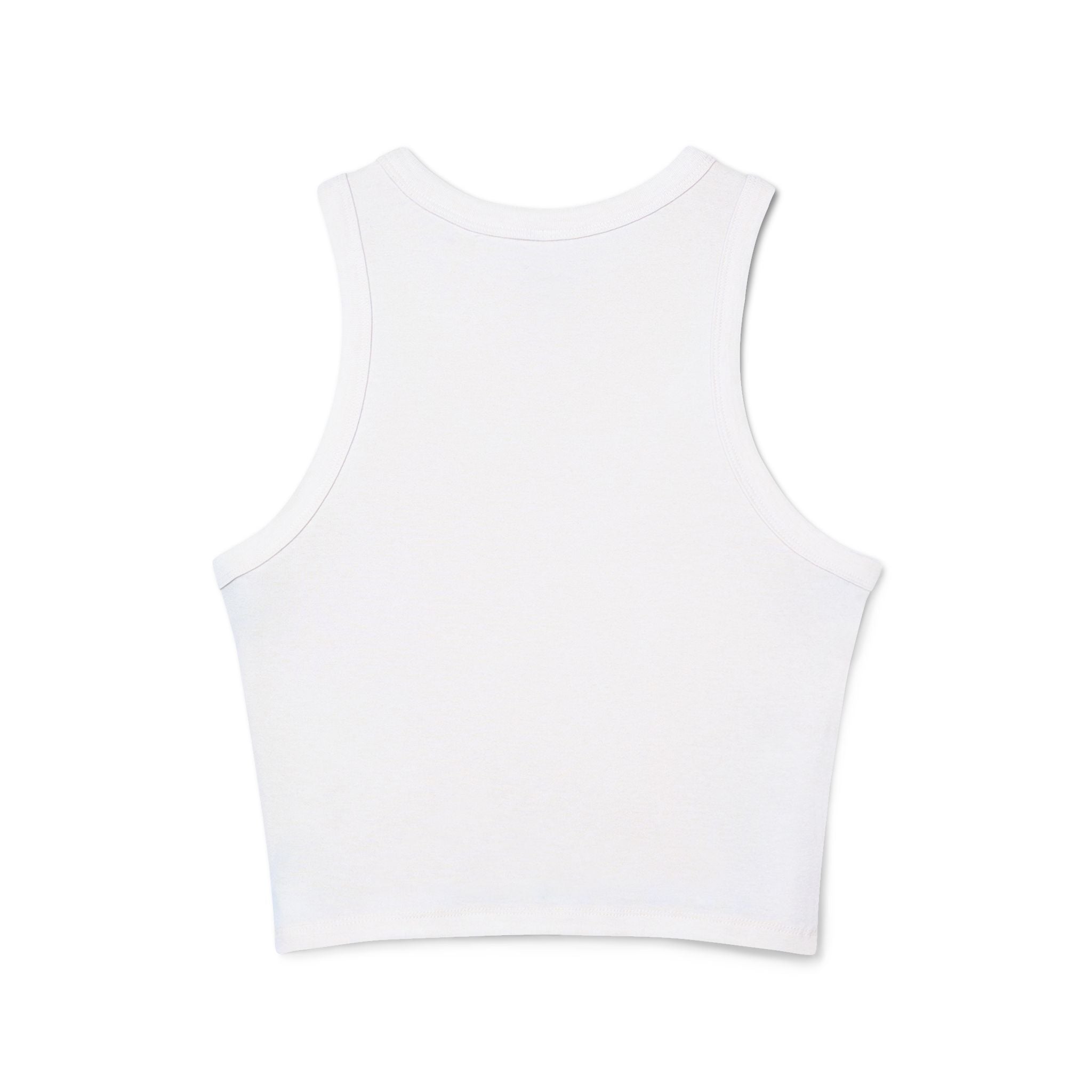 Funk. Graphic Racer Tank Top — Women’s Micro Rib Cropped Muscle Tee